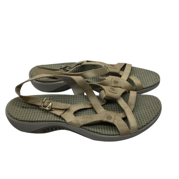 Merrell Agave Tan Leather Strappy Slingback Sandals Women Size 10 - Picture 9 of 10